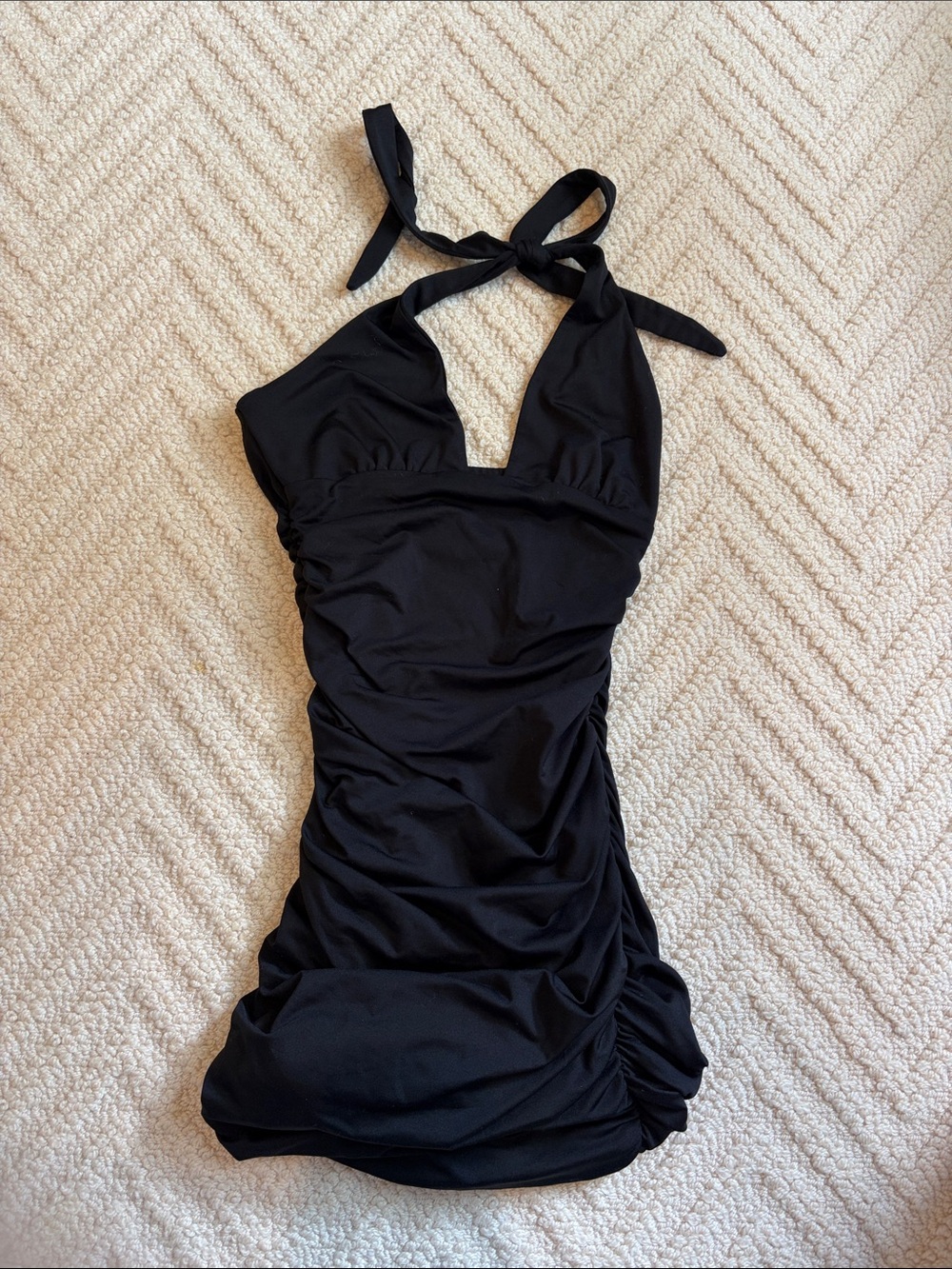 Black Halter body con dress